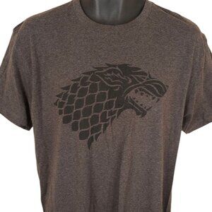 Game Of Thrones T Shirt Mens Size Large Brown House Stark Sigil TV Series